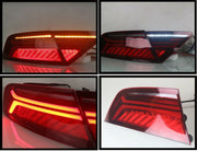 LCI FACELIFT STYLE TAIL LIGHTS WITH SEQUENTIAL LED for AUDI A7 4G8 | S7 | RS7 4G 2010 - 2015  Set includes: 1 x Pair of LED Tail Lights (Left, Right)