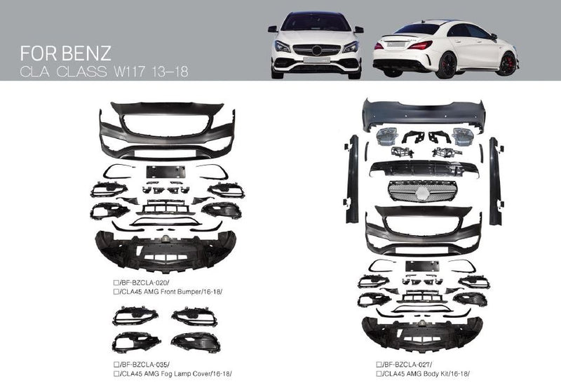 CONVERSION BODY KIT for MERCEDES BENZ CLA CLASS W117 2013 - 2018 UPGRADE to CLA AMG BR17 2013 - 2016