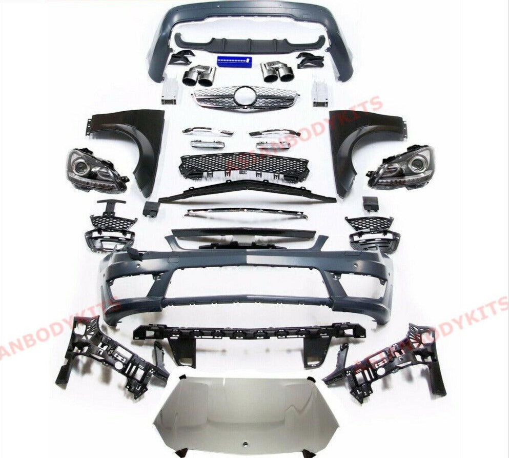for Mercedes Benz W204 Facelift C63 Full Conversion Body Kit C Class sedan 2007 - 2014