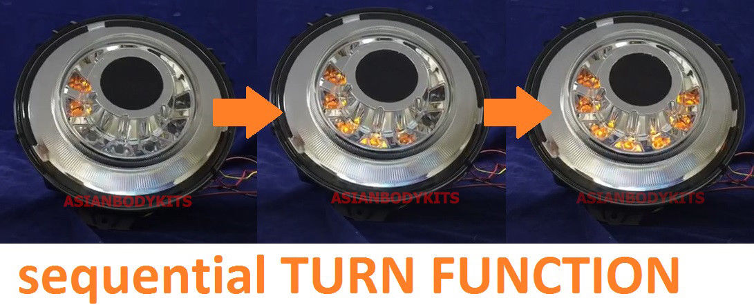 for Mercedes Benz G-class W463 Black LED Headlights with TURN FUNCTION 2007 - 2016