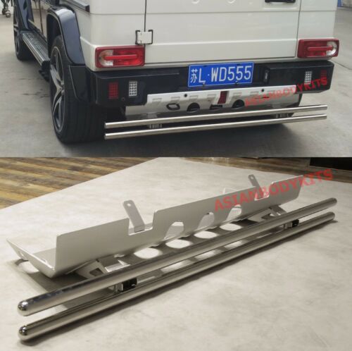REAR GUARD SKID PLATE WITH BAR 4X4 STYLE for MERCEDES BENZ G CLASS W463 G500 G63 2000 - 2017