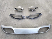 REAR DIFFUSER with EXHAUST TIPS for JAGUAR F PACE 2021+
Set includes:
Rear Diffuser with Brackets
Muffler Tips
Material: Plastic PP and stainless steel
Color of diffuser: Silver and black (Before purchase tell us which one you need)
Note: Professional installation is required. Exhaust pipes on muffler need modification