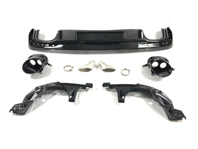 REAR DIFFUSER with EXHAUST TIPS for AUDI A4 B9.5 2021+ | RS4 STYLE