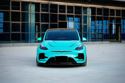 FORZA PERFORMANCE BODY KIT for TESLA Model Y Body Kit for Tesla Model Y  Set include:   Front bumper assembly with front lip Front hood Side skirts Wide fenders (can use without) Rear diffuser Trunk spoiler  Roof Spoiler Material: Carbon or PP