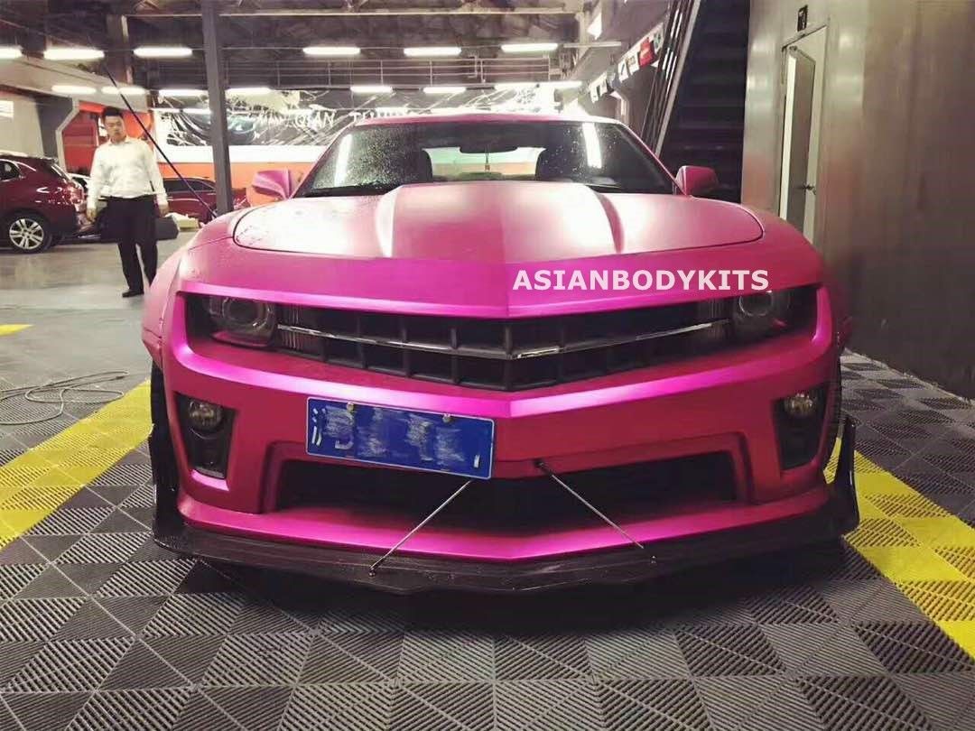 BODY KIT for CHEVROLET CAMARO 2010 - 2013  Set includes:  Front Lip (designed to fit an aftermarket ZL1 front bumper. if you are installing this kit on 3.6 or SS bumpers, it requires modifications) Fender Flares Side Skirts Rear Spoiler Rear Diffuser