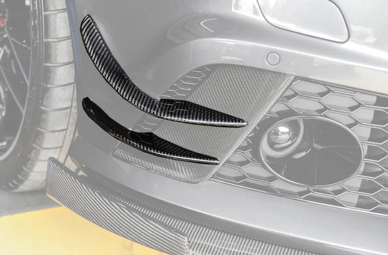 CARBON FIBER FRONT BUMPER CANARDS for AUDI RS6 2013 - 2018 C7