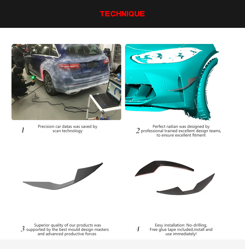 CARBON FIBER FRONT BUMPER CANARDS for BMW M3 G80 M4 G82 2021+