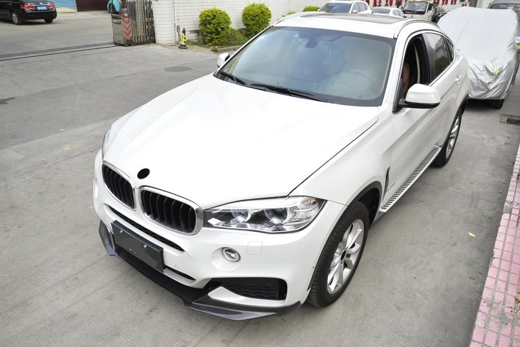 CARBON FIBER FRONT LIP for BMW X6 F16 M SPORT 4-DOOR 2015 - 2018 (Fits:M-TECH)   
Set includes:
Front lip
Material: Real Carbon Fiber
Note: Professional installation is required