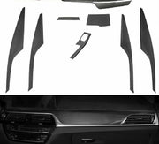 CARBON INTERIOR TRIM KIT for BMW 5-SERIES G30 2017+  Set includes:  Dashboard trim cover Front doors trim covers Rear doors trim covers Center console