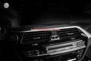 CARBON INTERIOR TRIM KIT for BMW 5-SERIES G30 2017+  Set includes:  Dashboard trim cover Front doors trim covers Rear doors trim covers Center console