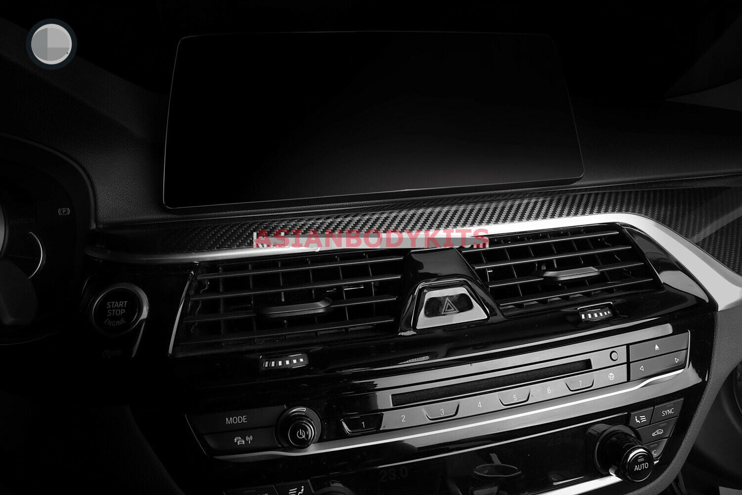 CARBON INTERIOR TRIM KIT for BMW 5-SERIES G30 2017+  Set includes:  Dashboard trim cover Front doors trim covers Rear doors trim covers Center console