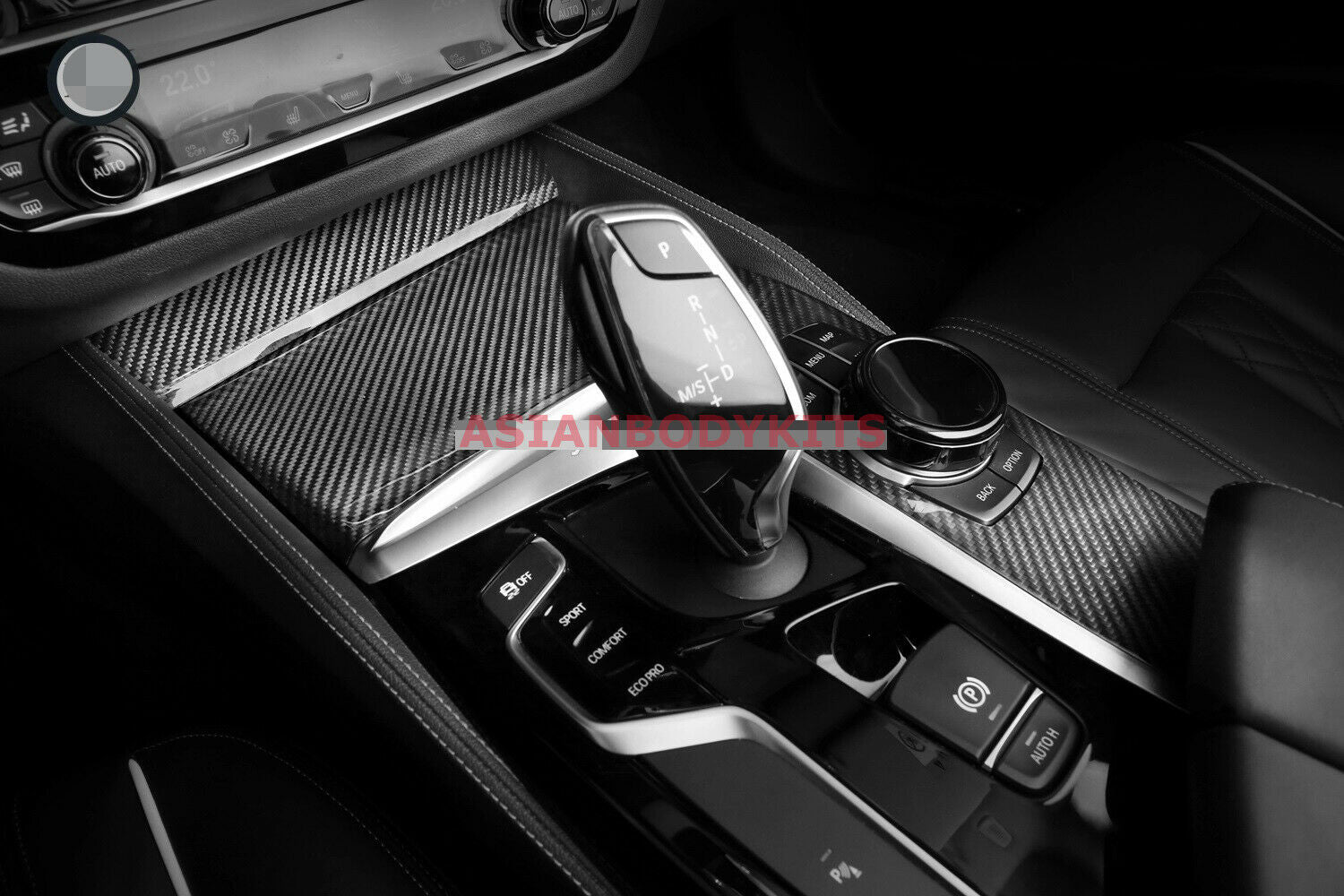 CARBON INTERIOR TRIM KIT for BMW 5-SERIES G30 2017+  Set includes:  Dashboard trim cover Front doors trim covers Rear doors trim covers Center console
