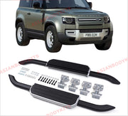SIDE STEP RUNNING BOARDS for LAND ROVER DEFENDER 90 L663 2020+ (Silver)