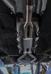 Exhaust System For Land Rover Defender 3.0 L663 110  Valved exhaust, meaning that has remote, controlled valves - allowing a switch between an aggressive loud sports sound and a sound that is closer to the OEM sound  Set include:  Front pipe Mufflers with valve Exhaust tips Factory exhaust tips must be reused  Material: Stainless steel 304 ( for an extra cost we can make titanium )  Optional: We can offer downpipe and catless downpipe