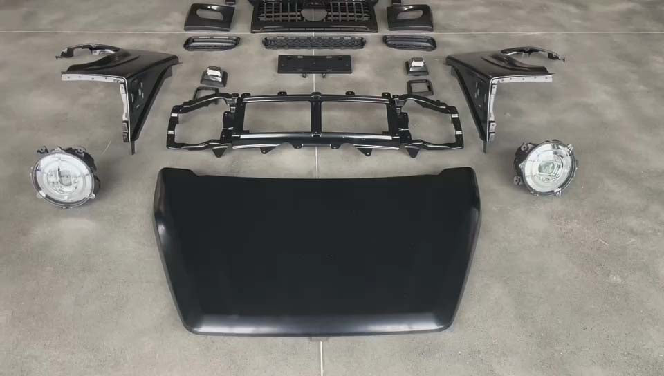 CONVERSION BODY KIT for SUZUKI JIMNY JB74W 2018+ UPGRADE to MERCEDES BENZ G CLASS G63
Set includes:
Front Bumper Assembly
Hood Bonnet
Front Grille
Front Fenders
Front Headlights
Front Headlight Covers
Roof Light Bar
Front Fender Flares
Side Skirts
Side Moldings
Rear Fender Flares
Rear Bumper Assembly
Roof Spoiler
Tail Lights
Material: Plastic PP and ABS
Note: Professional installation is required
Why “Contact Us for Pricing”?
We don’t display fixed prices because our goal is to offer you the most c