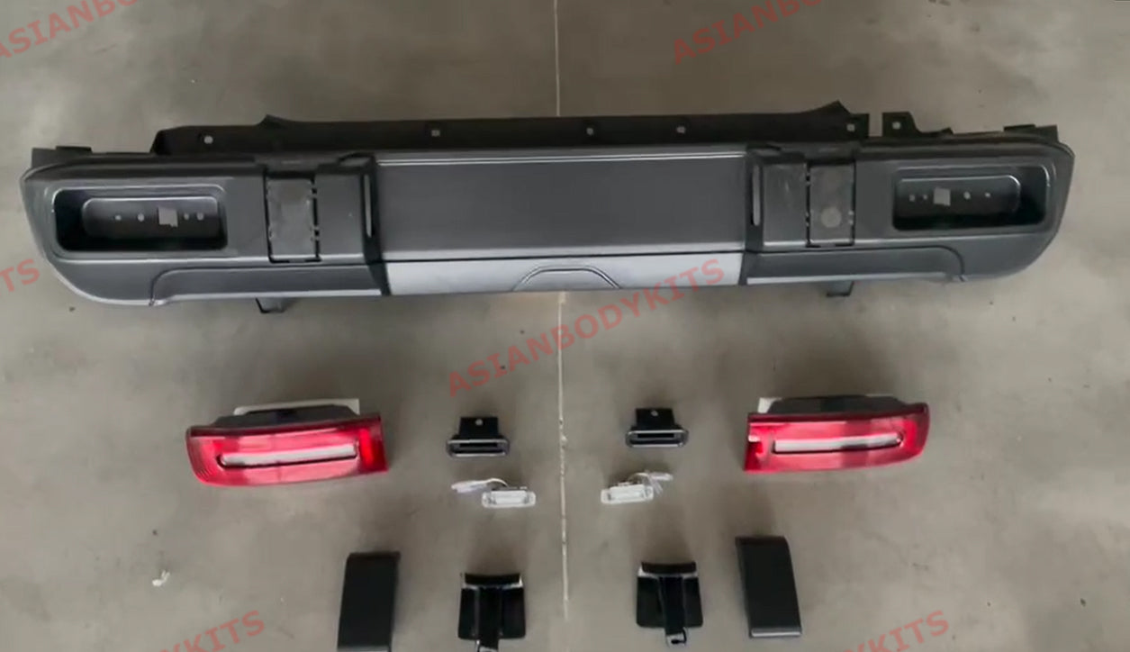 CONVERSION BODY KIT for SUZUKI JIMNY JB74W 2018+ UPGRADE to MERCEDES BENZ G CLASS G63
Set includes:
Front Bumper Assembly
Hood Bonnet
Front Grille
Front Fenders
Front Headlights
Front Headlight Covers
Roof Light Bar
Front Fender Flares
Side Skirts
Side Moldings
Rear Fender Flares
Rear Bumper Assembly
Roof Spoiler
Tail Lights
Material: Plastic PP and ABS
Note: Professional installation is required
Why “Contact Us for Pricing”?
We don’t display fixed prices because our goal is to offer you the most c