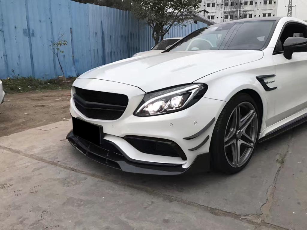 Carbon Fiber Front Bumper Lip for Mercedes Mercedes Benz C-Class W205 C63 AMG 15-17 (Fit:W205)