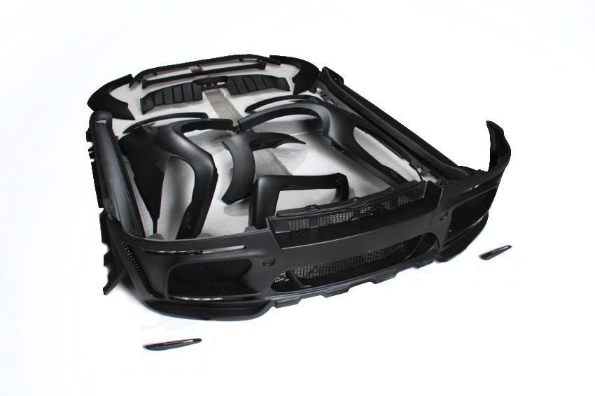 WIDE BODY KIT for BMW X6 E71 2008 - 2012  Set includes:  Front Bumper Side Skirts Fender Flares Rear Diffuser Roof Spoiler