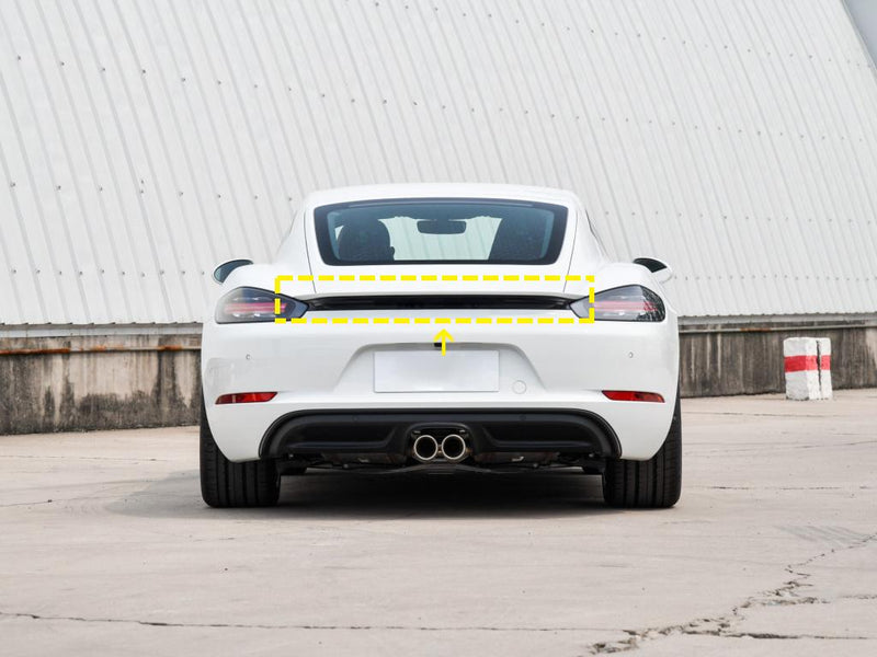 CARBON REAR WING SPOILER for PORSCHE 718 982 CAYMAN BOXSTER 2016+