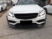 Carbon Fiber Front Bumper Lip for Mercedes Mercedes Benz C-Class W205 C63 AMG 15-17 (Fit:W205)