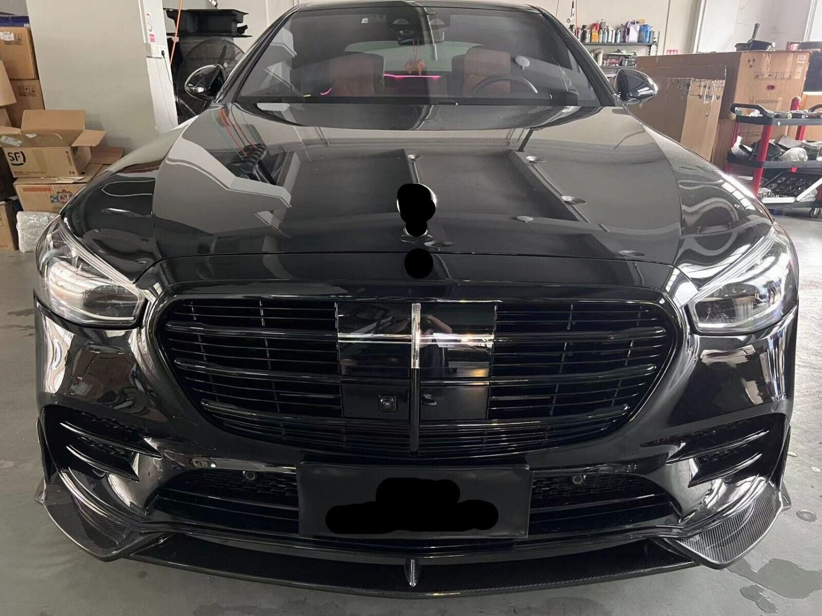 Mansory Carbon Body Kit For Mercedes Benz S Class AMG W223 2020+  Set include:  Front Lip Side Skirts Rear Diffuser with LED Light Material: Carbon  Note: Professional installation is required