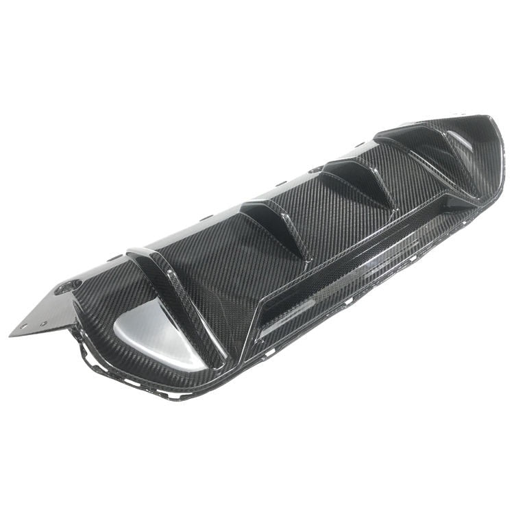 MP Style Dry Carbon Rear Diffuser For BMW M5 F90 2017-2020  Set Include:  Rear Diffuser Material: Dry Carbon  NOTE: Professional installation is required.