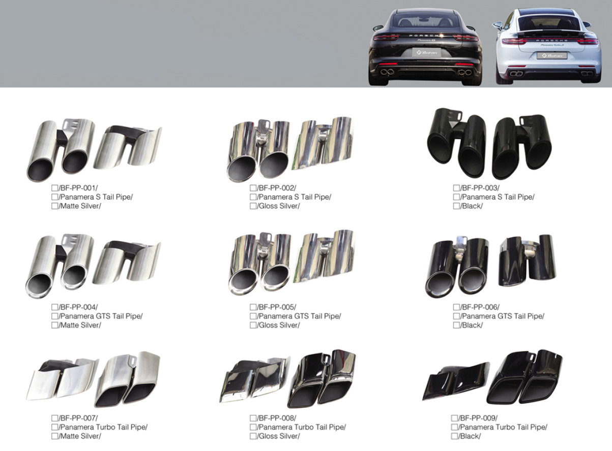 tail pipes porsche panamera to custom
