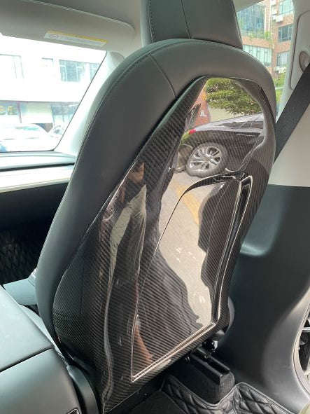 Seat Back Cover for Tesla Model 3 Model S Model X Model Y  Set Include:  Seat Back Cover  Material: Dry Carbon Fiber