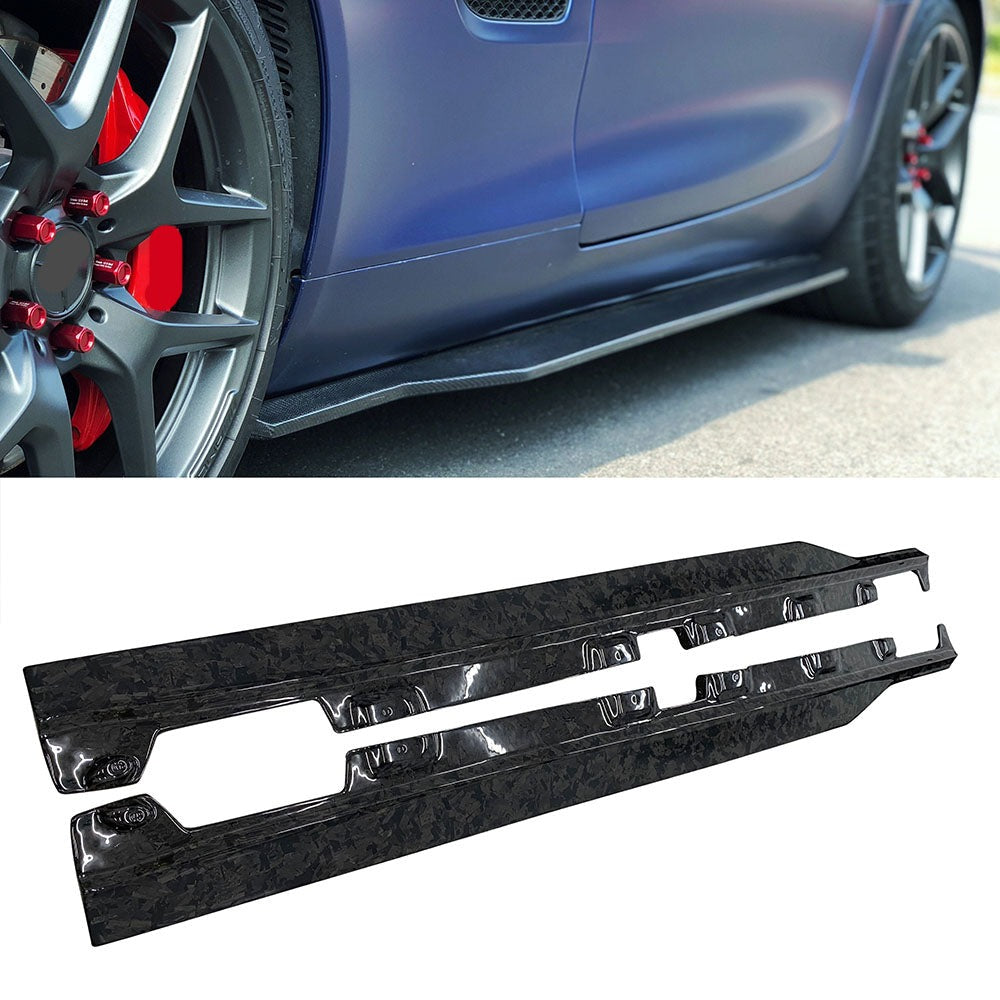 High-quality Сarbon fiber side skirts for AMG GT GTS  Set include:  Side skirts Material: Carbon Fiber