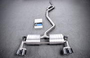 Aggressive sporty sound VALVED EXHAUST CATBACK MUFFLER  Center Pipes, Muffler with valves, a Valve control box with remote control, pair of mufflers, muffler, pair of mufflers with valves.  Stainless steel and titanium Aftermarket Performance Exhaust System for BMW F85 X5M