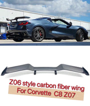Z06 STYLE CARBON REAR SPOILER for CHEVROLET CORVETTE C8 STINGRAY 2020+