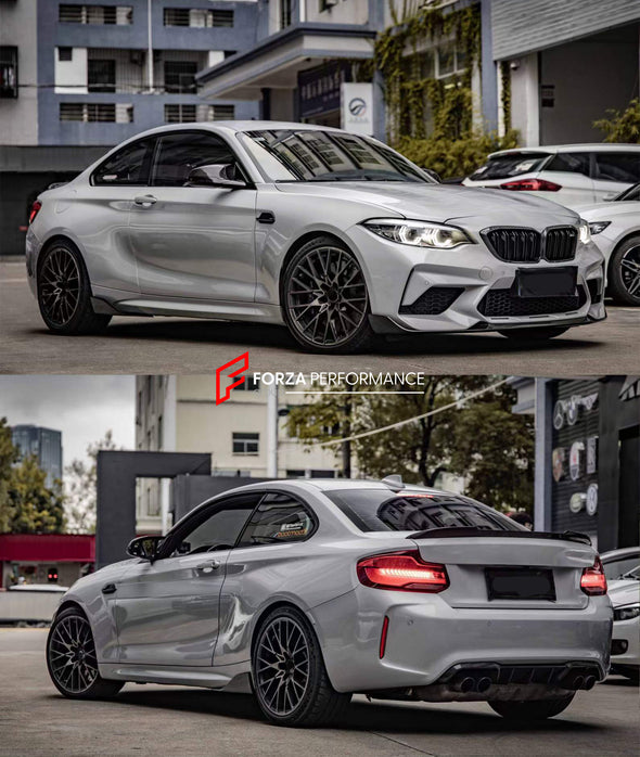 CARBON BODY KIT for BMW M2 F87 2017 - 2021  Set includes:  Front Lip Front Grille Side Mirrors Side Skirts Top Aerial Rear Diffuser Rear Spoiler