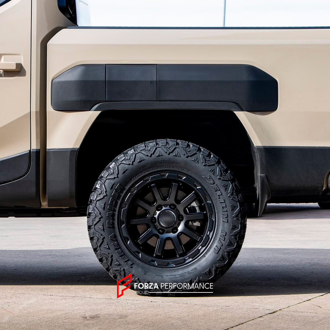 We manufacture premium quality forged wheels for KIA TASMAN 2025&nbsp;in any design, size, color.

THIS WHEEL DESIGN CAN BE CUSTOM-MADE FOR YOUR CAR IN ANY SIZE AND COLOR OPTIONS
Available in monoblock, 2-piece, 3-piece, duoblock, beadlock
3D wheel renderings are provided according to the exact dimensions and specifications requested by the client, ensuring proper fitment for their car prior to production

OPTIONS:&nbsp;

Brushed, polished, chrome, dual-color, milled face&nbsp;&nbsp;
Floating spinning cente