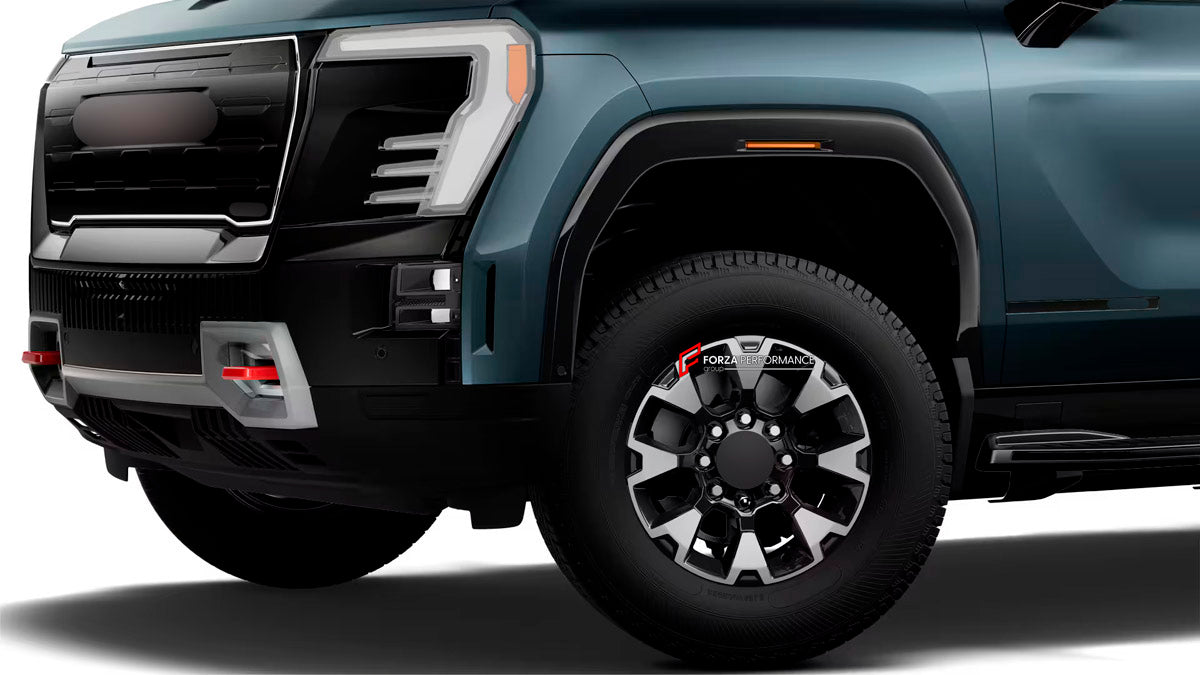 We manufacture premium quality forged wheels rims for GMC Sierra EV AT4 2023+ in any design, size, color.

WHEEL SIZE:

Front: 18 x 8.5 ET 35
Rear: 18 x 8.5 ET 35
PCD: 8 x 165.1
CB: 116.7
Finish: Grey Machined
Material: 6061-T6 Forged Aluminum
THIS WHEEL DESIGN CAN BE CUSTOM-MADE FOR YOUR CAR IN ANY SIZE AND COLOR OPTIONS
Available in monoblock, 2-piece, 3-piece, duoblock, beadlock
3D wheel renderings are provided according to the exact dimensions and specifications requested by the client, ensuring proper 