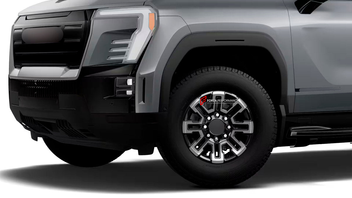 We manufacture premium quality forged wheels rims for GMC Sierra EV Elevation 2023+ in any design, size, color.

WHEEL SIZE:

Front: 18 x 8.5 ET 35
Rear: 18 x 8.5 ET 35
PCD: 8 x 165.1
CB: 116.7
Finish: Silver Machined with Gloss Black
Material: 6061-T6 Forged Aluminum
THIS WHEEL DESIGN CAN BE CUSTOM-MADE FOR YOUR CAR IN ANY SIZE AND COLOR OPTIONS
Available in monoblock, 2-piece, 3-piece, duoblock, beadlock
3D wheel renderings are provided according to the exact dimensions and specifications requested by the