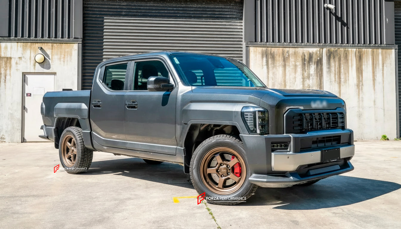 We manufacture premium quality forged wheels for KIA TASMAN 2025&nbsp;in any design, size, color.

THIS WHEEL DESIGN CAN BE CUSTOM-MADE FOR YOUR CAR IN ANY SIZE AND COLOR OPTIONS
Available in monoblock, 2-piece, 3-piece, duoblock, beadlock
3D wheel renderings are provided according to the exact dimensions and specifications requested by the client, ensuring proper fitment for their car prior to production

OPTIONS:&nbsp;

Brushed, polished, chrome, dual-color, milled face&nbsp;&nbsp;
Floating spinning cente