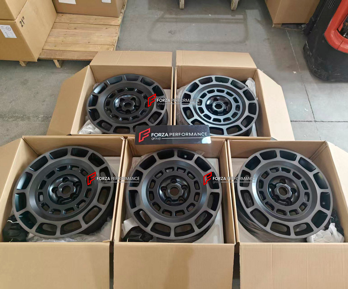 We manufacture premium quality forged wheels rims for Land Rover Defender L663 2026 P300 P400 P500 P636 in any design, size, color.

WHEEL SIZE:

Front: 19 x 8.0 ET 31.5
Rear: 19 x 8.0 ET 31.5
PCD: 5 x 120
CB: 72.56
Weight: 14.50
Finish: Matte Black with Tint Machined Face
Material: 6061-T6 Forged Aluminum


THIS WHEEL DESIGN CAN BE CUSTOM-MADE FOR YOUR CAR IN ANY SIZE AND COLOR OPTIONS
Available in monoblock, 2-piece, 3-piece, duoblock, beadlock
3D wheel renderings are provided according to the exact dimen