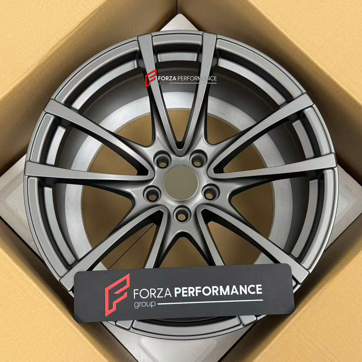 We manufactured premium quality forged wheels rims for our client's Ferrari F430 2004 - 2009 with the following specifications:

WHEEL SIZE:

Front: 19 x 8 ET 22
Rear: 19 x 10 ET 24
PCD: 5 x 108
CB: 67.1
Finish: Matte Gunmetal
Material: 6061-T6 Forged Aluminum
THIS WHEEL DESIGN CAN BE CUSTOM-MADE FOR YOUR CAR IN ANY SIZE AND COLOR OPTIONS
Available in monoblock, 2-piece, 3-piece, duoblock, beadlock
3D wheel renderings are provided according to the exact dimensions and specifications requested by the client,