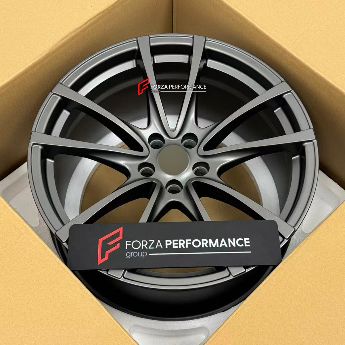 We manufactured premium quality forged wheels rims for our client's Ferrari F430 2004 - 2009 with the following specifications:

WHEEL SIZE:

Front: 19 x 8 ET 22
Rear: 19 x 10 ET 24
PCD: 5 x 108
CB: 67.1
Finish: Matte Gunmetal
Material: 6061-T6 Forged Aluminum
THIS WHEEL DESIGN CAN BE CUSTOM-MADE FOR YOUR CAR IN ANY SIZE AND COLOR OPTIONS
Available in monoblock, 2-piece, 3-piece, duoblock, beadlock
3D wheel renderings are provided according to the exact dimensions and specifications requested by the client,