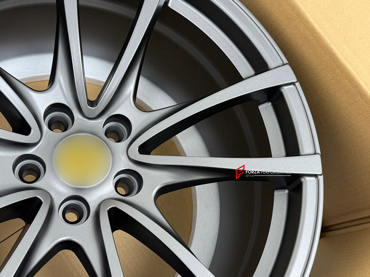 We manufactured premium quality forged wheels rims for our client's Ferrari F430 2004 - 2009 with the following specifications:

WHEEL SIZE:

Front: 19 x 8 ET 22
Rear: 19 x 10 ET 24
PCD: 5 x 108
CB: 67.1
Finish: Matte Gunmetal
Material: 6061-T6 Forged Aluminum
THIS WHEEL DESIGN CAN BE CUSTOM-MADE FOR YOUR CAR IN ANY SIZE AND COLOR OPTIONS
Available in monoblock, 2-piece, 3-piece, duoblock, beadlock
3D wheel renderings are provided according to the exact dimensions and specifications requested by the client,
