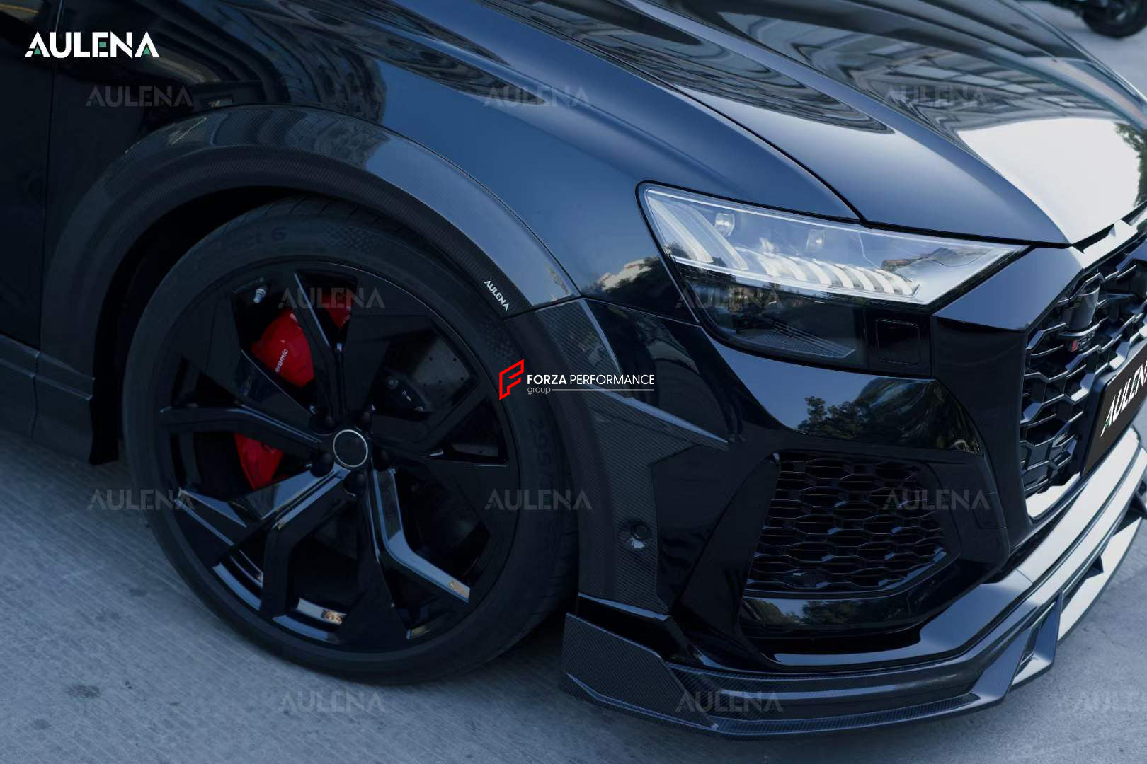 AUTHENTIC AULENA DRY CARBON WIDE BODY KIT for AUDI RSQ8 4M 2020+  Set includes:  Front Lip Front Air Vent Cover Hood/Bonnet Side Skirts Side Fenders Carbon Add-ons Trunk Wing Spoiler Rear Diffuser
