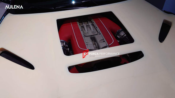 DRY CARBON HOOD WITH TRANSPARENT COVER for FERRARI 812 SUPERFAST  Set includes:  Hood with Transparent Cover