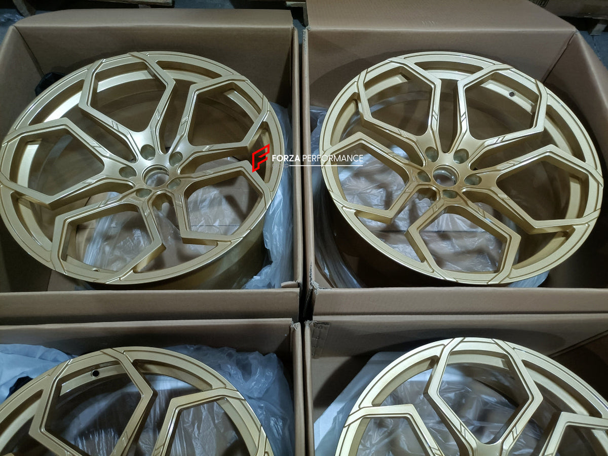 FORGED WHEELS RIMS FOR MCLAREN P47 SUV 2028+ Forza Performance custom fit buy Gold Y-Spoke style design wheels