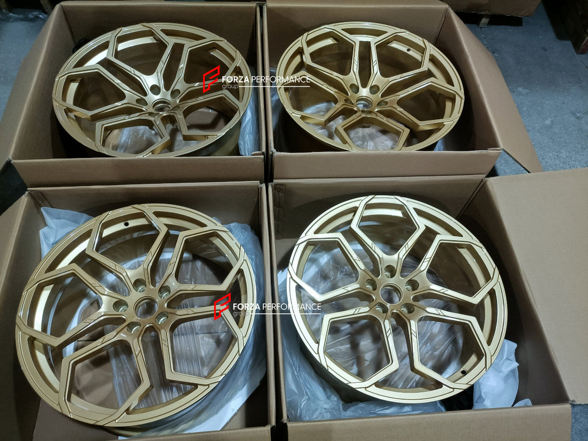 FORGED WHEELS RIMS FOR MCLAREN P47 SUV 2028+ Forza Performance custom fit buy Gold Y-Spoke style design wheels