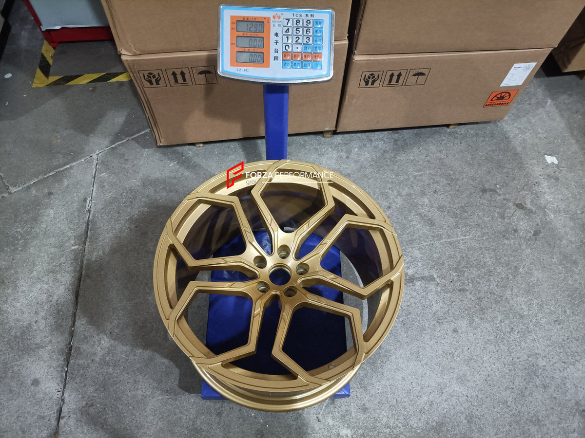 FORGED WHEELS RIMS FOR MCLAREN P47 SUV 2028+ Forza Performance custom fit buy Gold Y-Spoke style design wheels