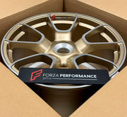 We manufacture premium quality forged wheels rims for Porsche 911 992.1 TURBO S 2019 - 2025 in any design, size, color.

WHEEL SIZE:

Front: 20 x 9.5 ET 44
Rear: 21 x 12 ET 70
PCD: 5 x 130
CB: 71.6
Finish: Satin Gold with Machinied Face
Material: 6061-T6 Forged Aluminum

THIS WHEEL DESIGN CAN BE CUSTOM-MADE FOR YOUR CAR IN ANY SIZE AND COLOR OPTIONS
Available in monoblock, 2-piece, 3-piece, duoblock, beadlock
3D wheel renderings are provided according to the exact dimensions and specifications requested by 