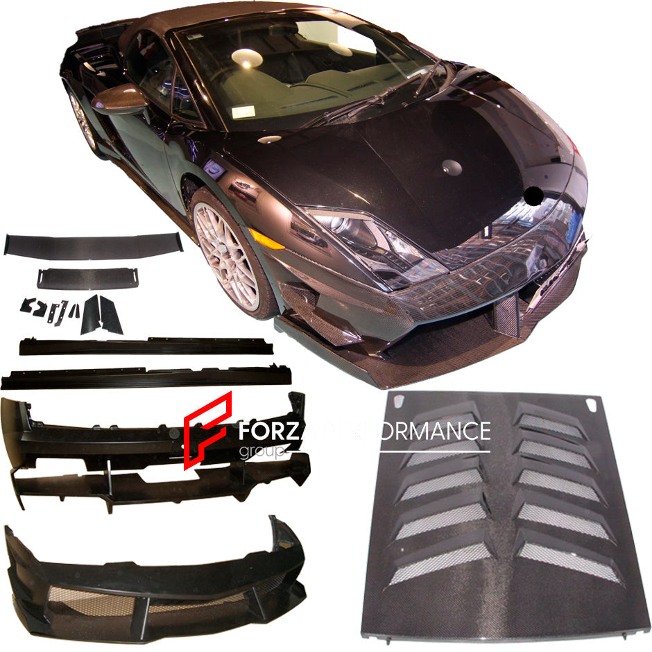 CARBON BODY KIT for LAMBORGHINI GALLARDO LP550 LP560 LP570 LP570-4 2003 - 2014

Set includes:

Front Bumper

Side Skirts
Engine Hood / Bonnet&nbsp;
GT Wing Spoiler
Rear Bumper

Material: Carbon

NOTE: Professional installation is required.

Why “Contact Us for Pricing”?

We don’t display fixed prices because our goal is to offer you the most competitive deal possible. Product costs often decrease over time, and by requesting a quote, you’ll receive our most up-to-date price on market.

SECURED PAYMENT METHO
