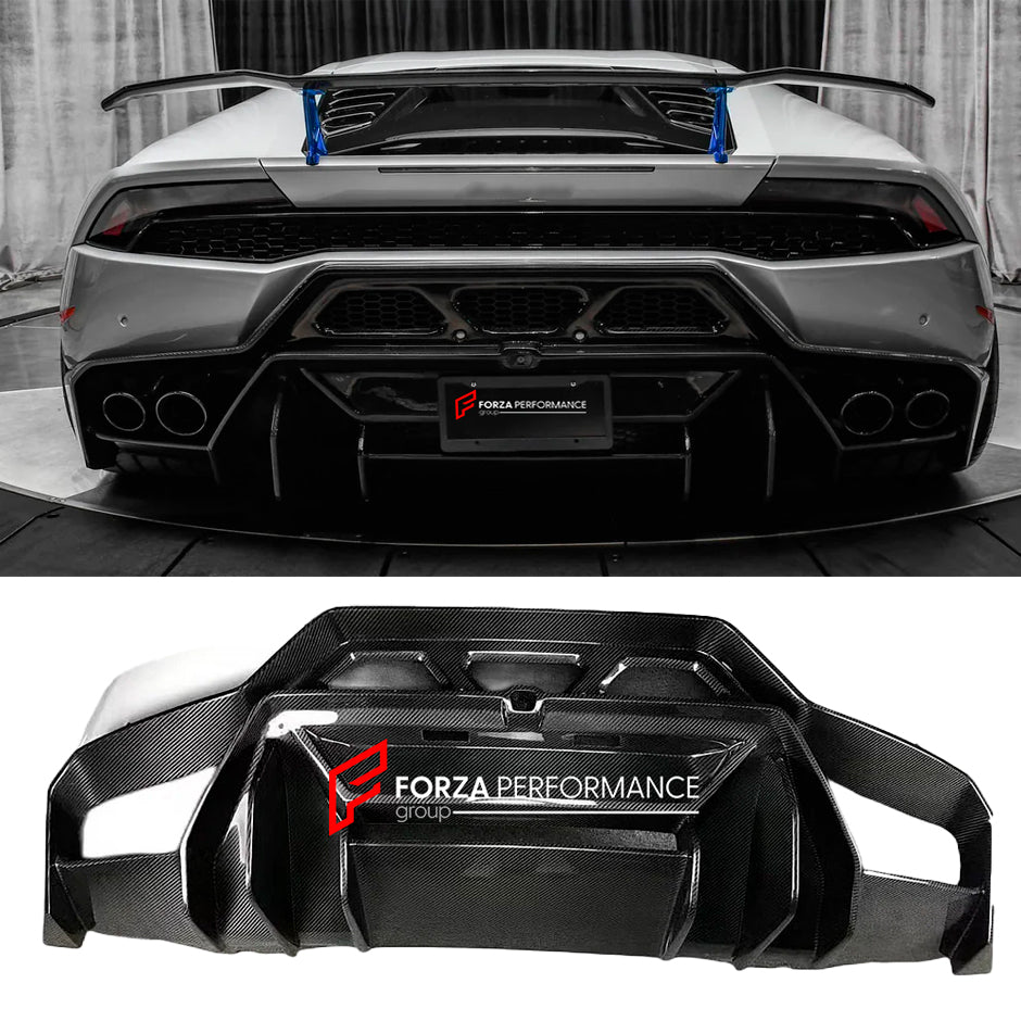 CARBON REAR BUMPER with REAR DIFUSER for LAMBORGHINI HURACAN LP610-4 LP580-2 2014 - 2019&nbsp;

Set includes:

Rear Bumper with Rear Diffuser

Material: Carbon

Note: Professional installation is required.

Why “Contact Us for Pricing”?

We don’t display fixed prices because our goal is to offer you the most competitive deal possible. Product costs often decrease over time, and by requesting a quote, you’ll receive our most up-to-date price on market.

SECURED PAYMENT METHODS&nbsp;
PayPal (+4.4% fee)
Visa /