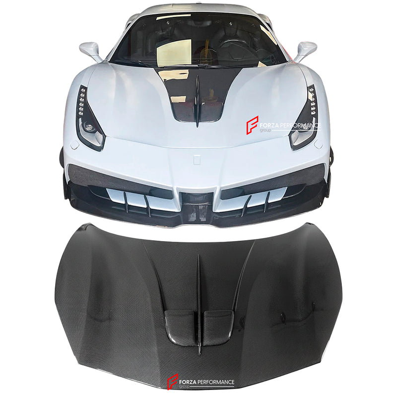 CARBON HOOD BONNET for FERRARI 488 GTB SPIDER 2015 - 2020