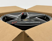 We manufacture premium quality forged wheels rims for Ferrari F8 2019 - 2022 in any design, size, color.

WHEEL SIZE:

Front: 21 x 9.0 ET 34.7
Rear: 22 x 12 ET 36
PCD: 5 x 114.3
CB: 67.1
Finish: Matte Gunmetal Machined Face
Material: 6061-T6 Forged Aluminum
THIS WHEEL DESIGN CAN BE CUSTOM-MADE FOR YOUR CAR IN ANY SIZE AND COLOR OPTIONS
Available in monoblock, 2-piece, 3-piece, duoblock, beadlock
3D wheel renderings are provided according to the exact dimensions and specifications requested by the client, en